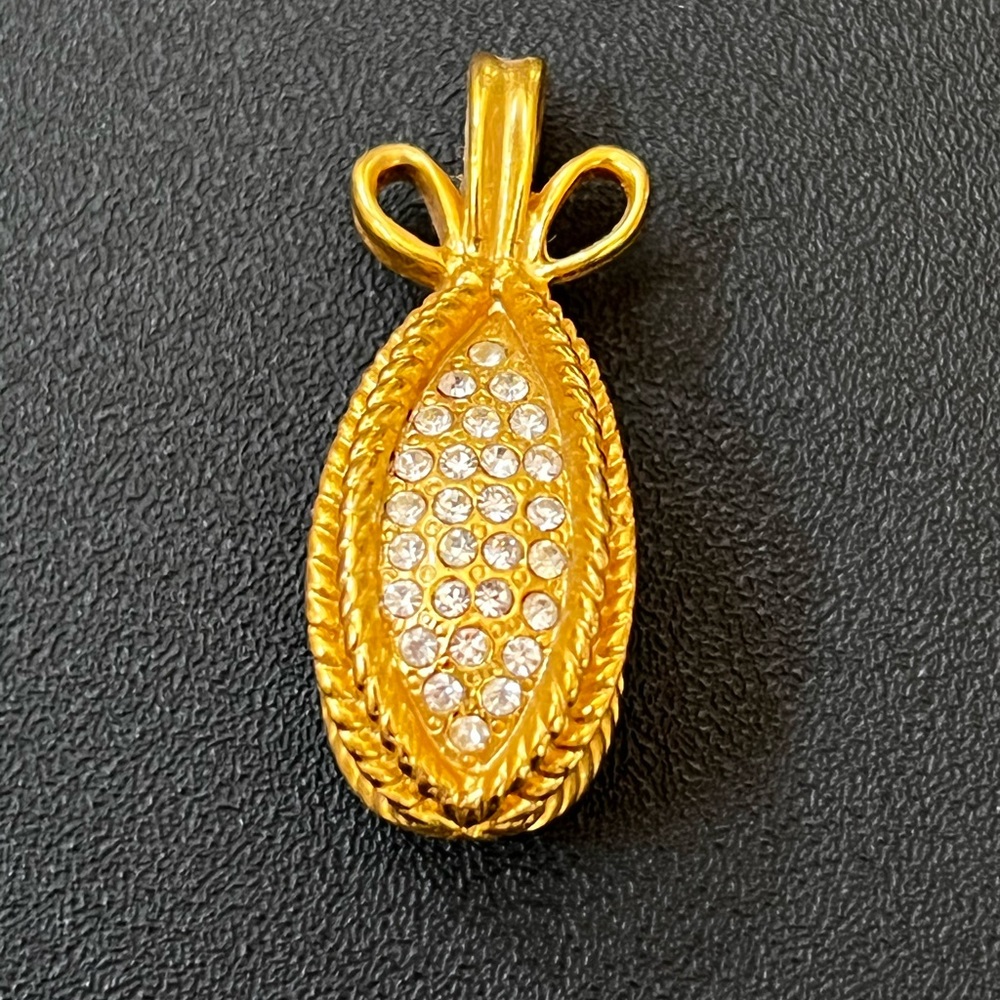 Joan Rivers Vintage Jeweled Rope Faberge Egg Pendant